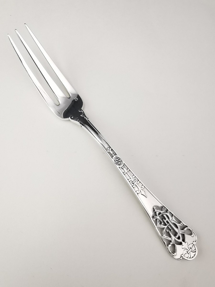 Puiforcat - "fer De Lance" - 6 Table Forks (24 Pcs Available) - Sterling Silver-photo-6