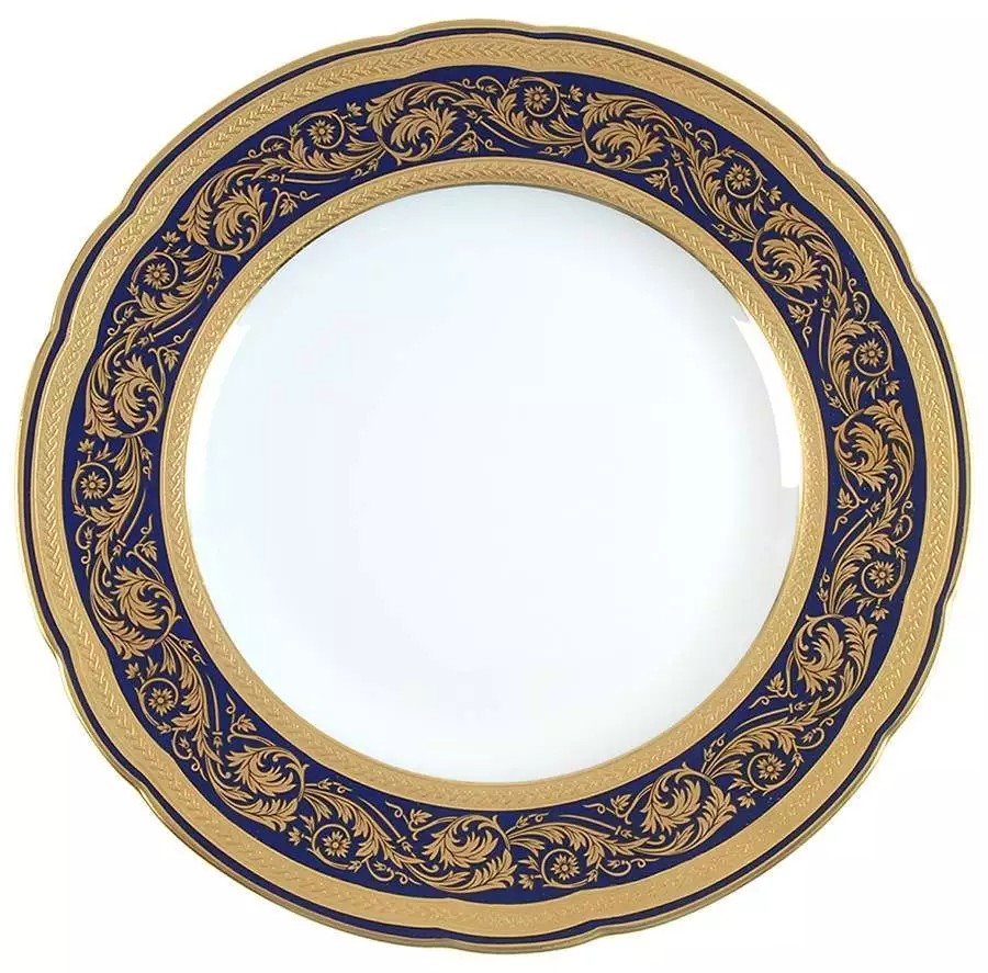 Bernardaud "vendôme" Blue - 29 Piece Dinner Service Part - Limoges Gold-photo-1