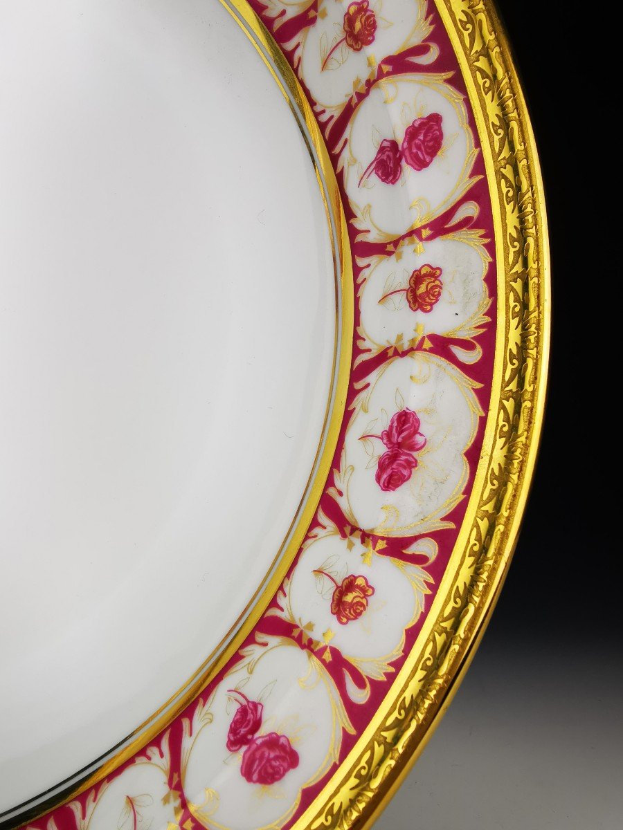 Ch.field Haviland & C. Parlon - "roses d'Or" - Plat De Service Rond Creux ø 29cm-photo-3