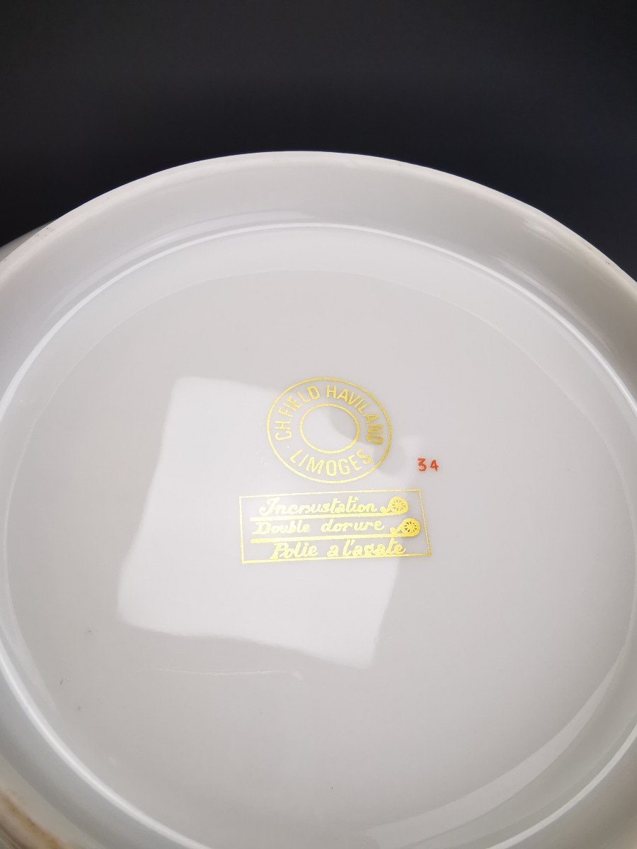 Ch.field Haviland & C. Parlon - "golden Roses" - Salad Bowl-photo-2