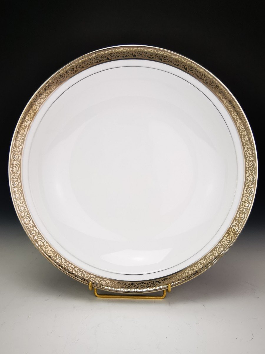 Haviland - Thistle "platine" - 1 Plat De Service Rond Creux