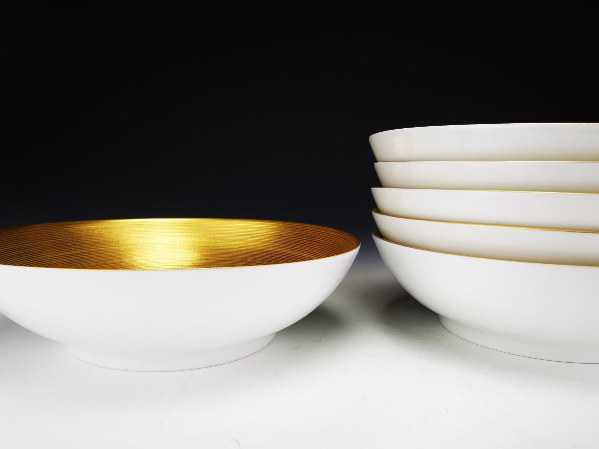 Jl Coquet - Hemisphere Collection - 6 Gold Salad Bowls Gm (19.5cm)-photo-4