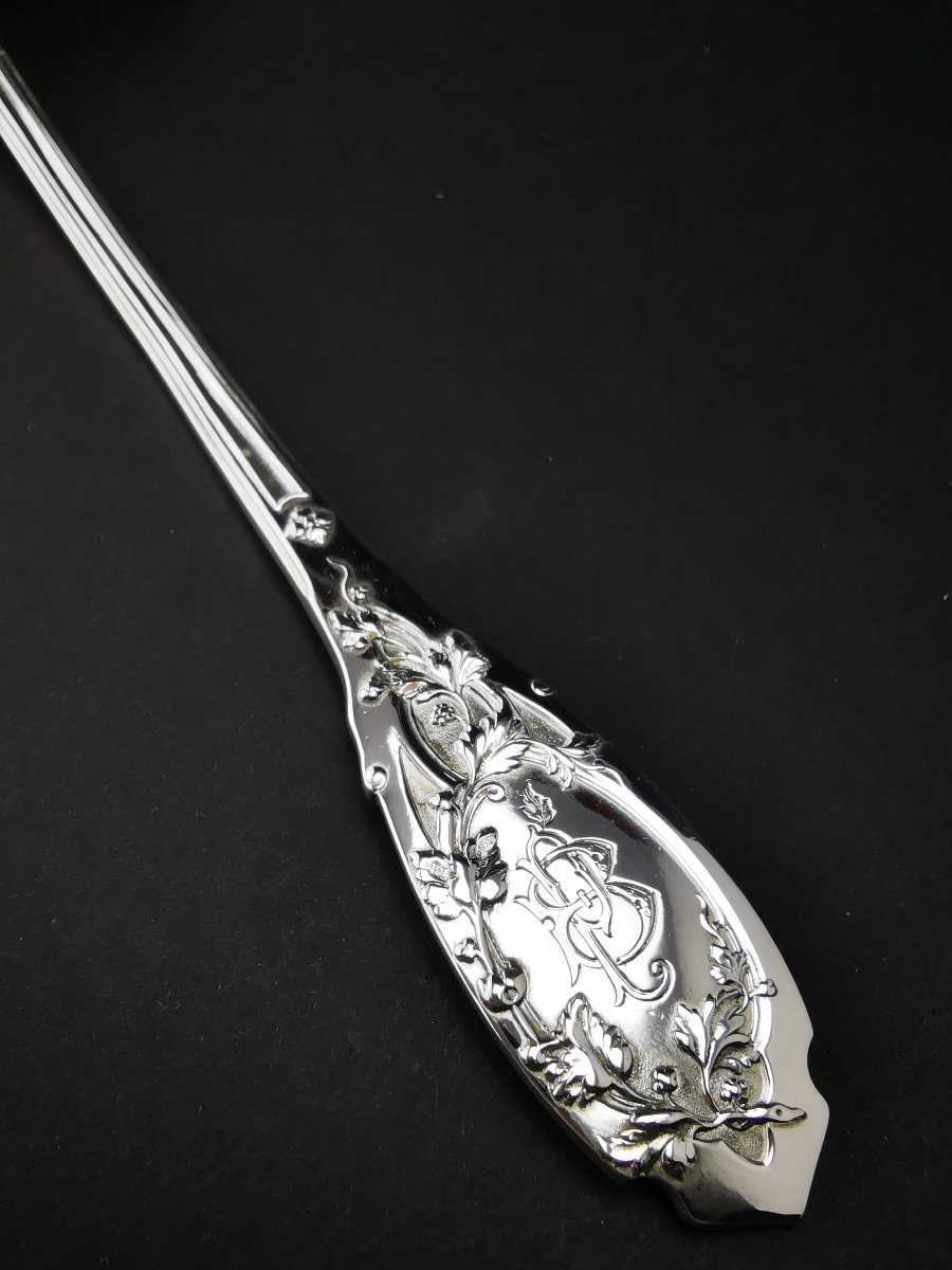 Puiforcat "modern Foliage" - 1 Sauce Spoon - Minerva Silver --photo-3