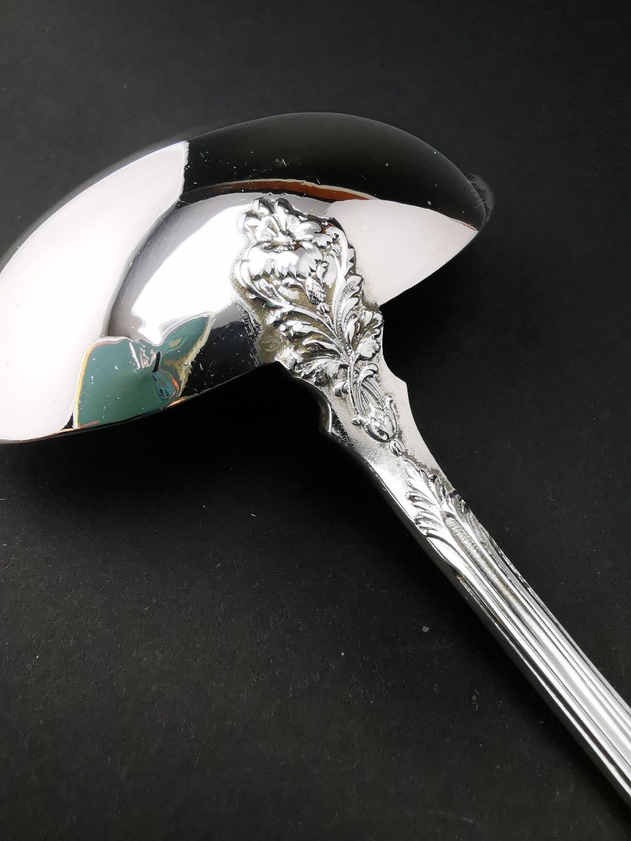 Puiforcat "modern Foliage" - 1 Sauce Spoon - Minerva Silver --photo-4