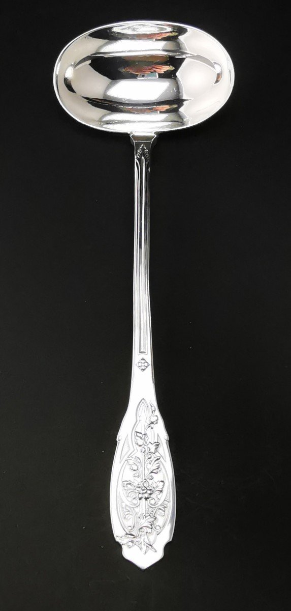 Puiforcat "modern Foliage" - 1 Sauce Spoon - Minerva Silver -