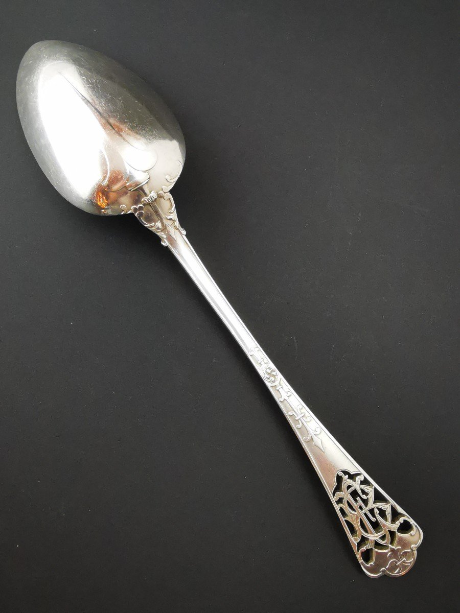 Puiforcat - "fer De Lance" - Large Serving Spoon - Silver-photo-4