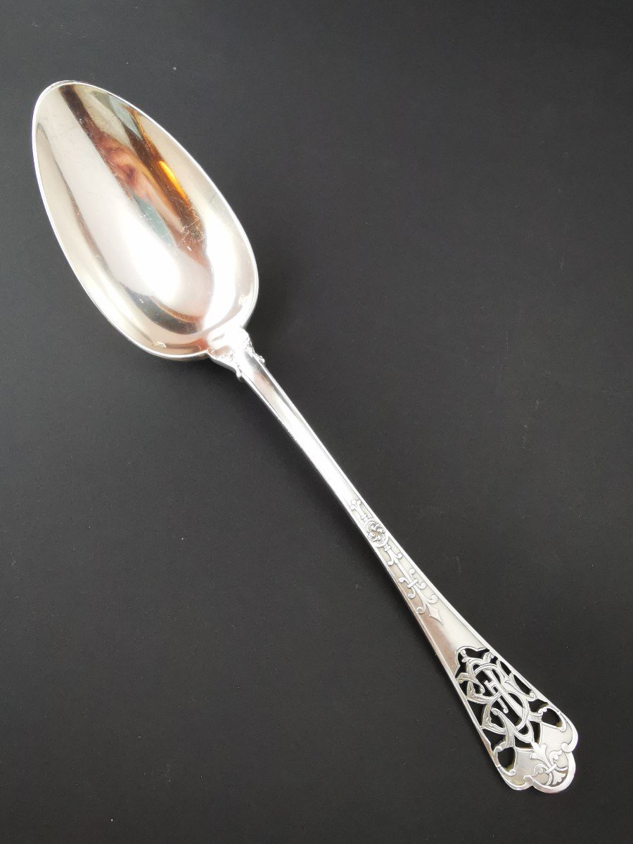 Puiforcat - "fer De Lance" - Large Serving Spoon - Silver