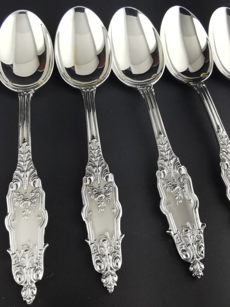 Puiforcat - "acanthus" - 12 Coffee Spoons (24 Pcs Available) - Minerva Silver-photo-3