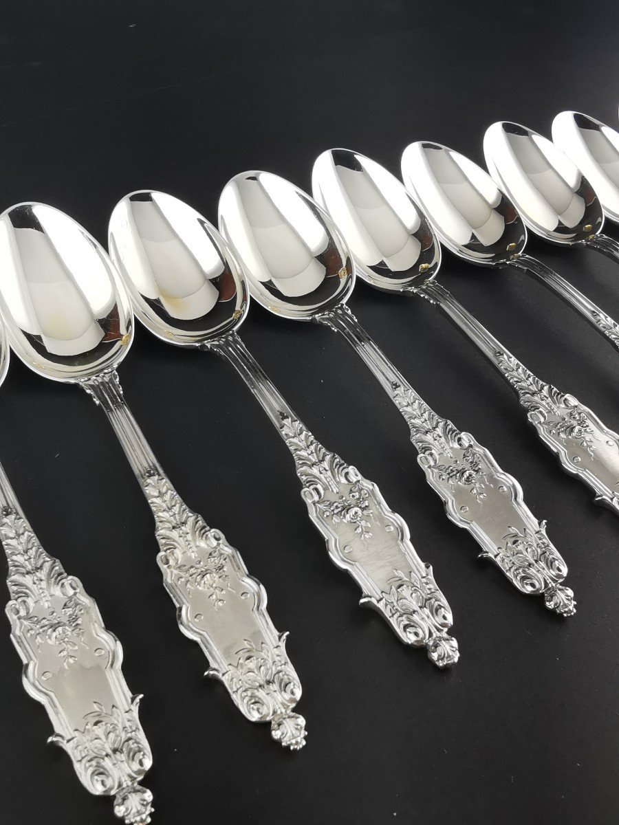 Puiforcat - "acanthus" - 12 Coffee Spoons (24 Pcs Available) - Minerva Silver-photo-4