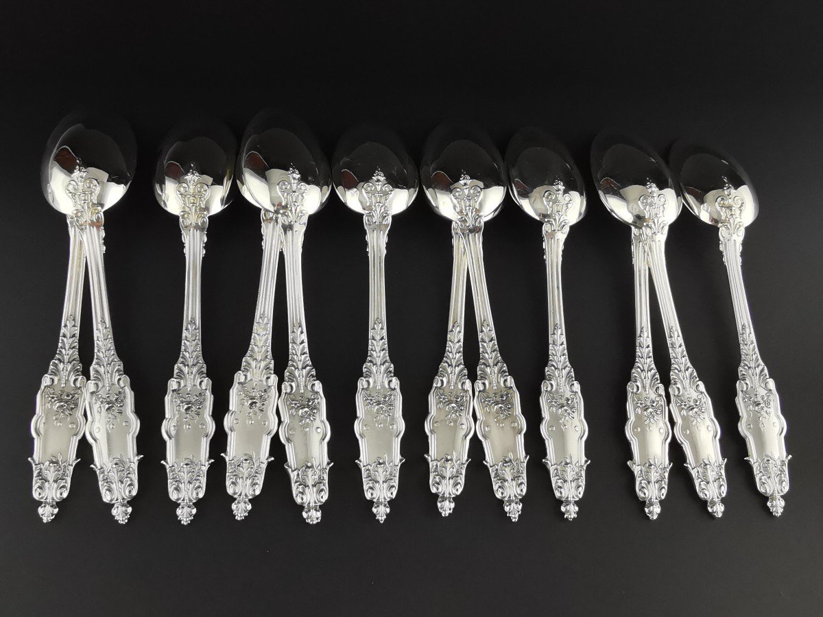 Puiforcat - "acanthus" - 12 Coffee Spoons (24 Pcs Available) - Minerva Silver-photo-1