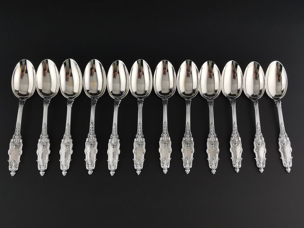 Puiforcat - "acanthus" - 12 Coffee Spoons (24 Pcs Available) - Minerva Silver