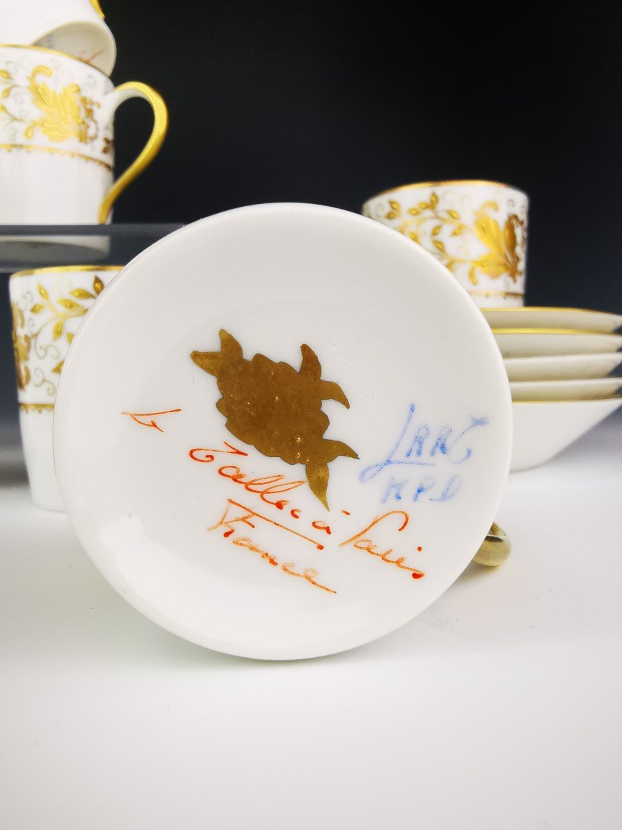 C. Le Tallec - "marin En Relief d'Or" - 6 Tasses à Café - En Coffret-photo-3