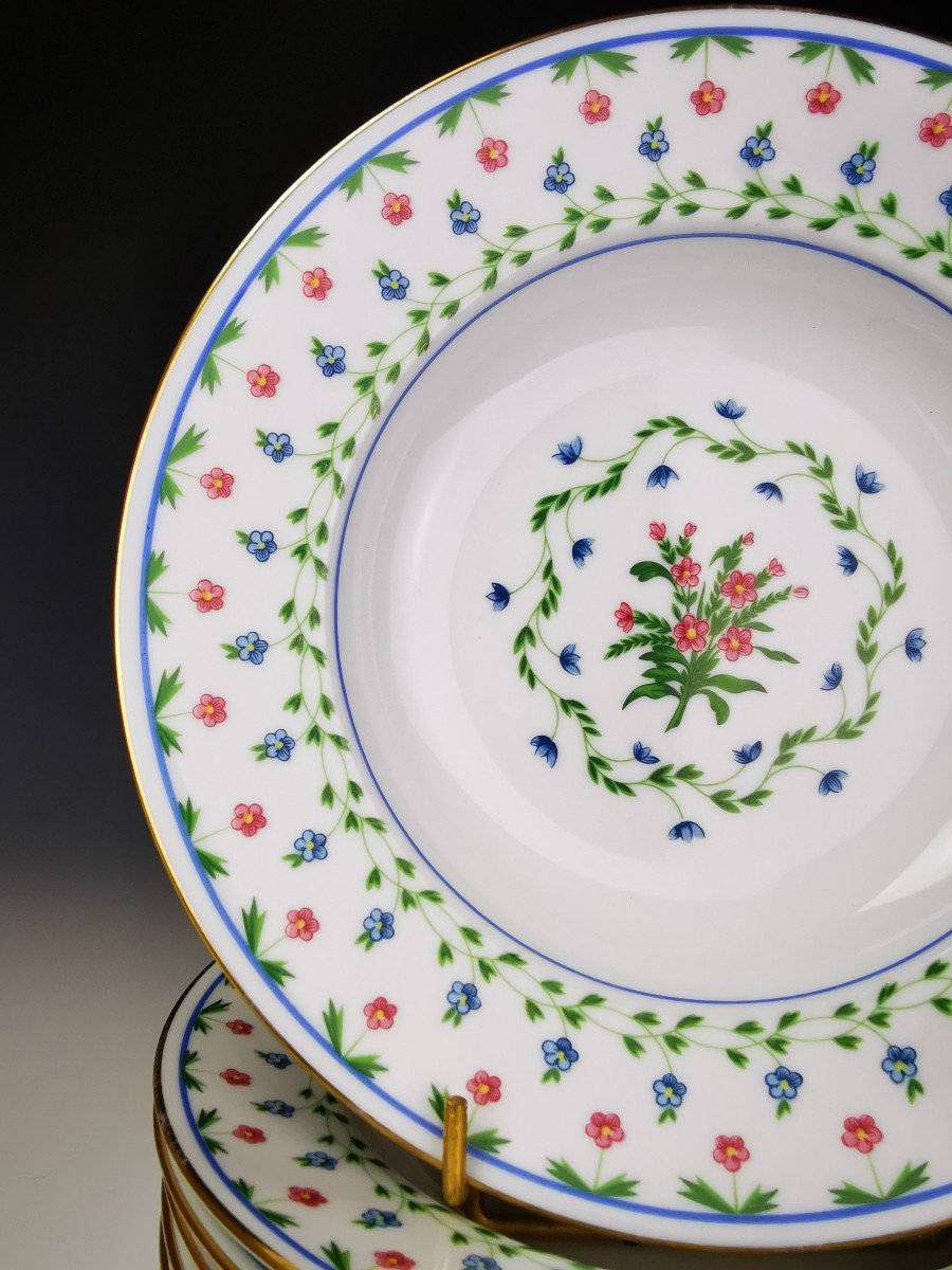 Limoges Céralene Sèvres "lafayette" - 6 Soup Plates - ø 22.5 Cm (raynaud)-photo-2