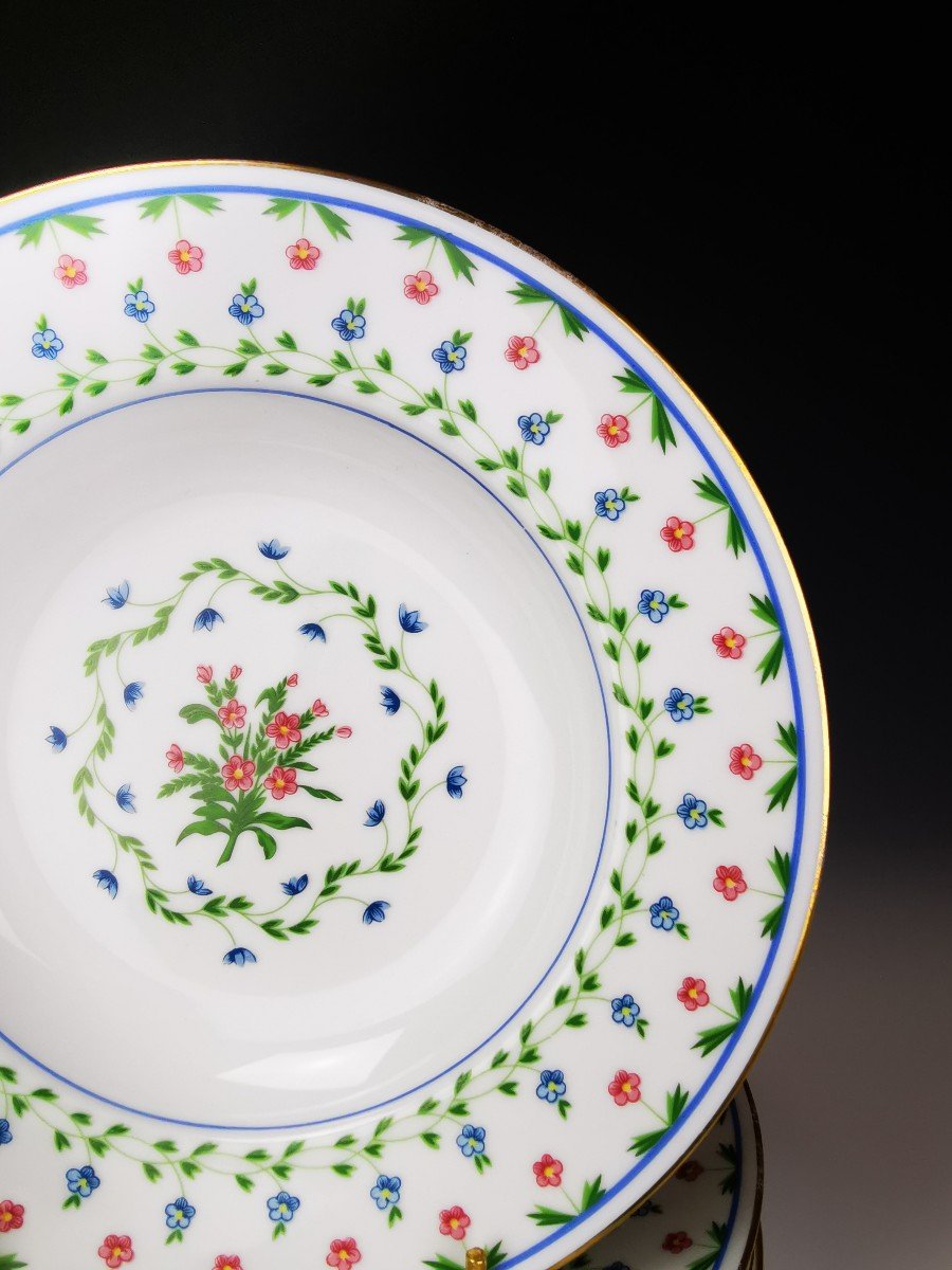 Limoges Céralene Sèvres "lafayette" - 6 Soup Plates - ø 22.5 Cm (raynaud)-photo-4