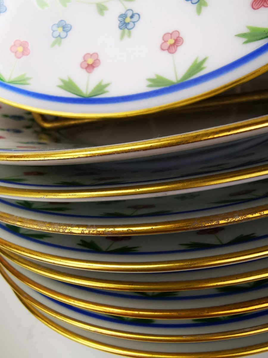 Limoges Céralene Sèvres "lafayette" - 9 Bread Plates - ø 17 Cm (raynaud)-photo-3