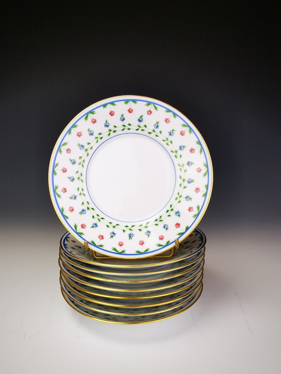 Limoges Céralene Sèvres "lafayette" - 9 Bread Plates - ø 17 Cm (raynaud)