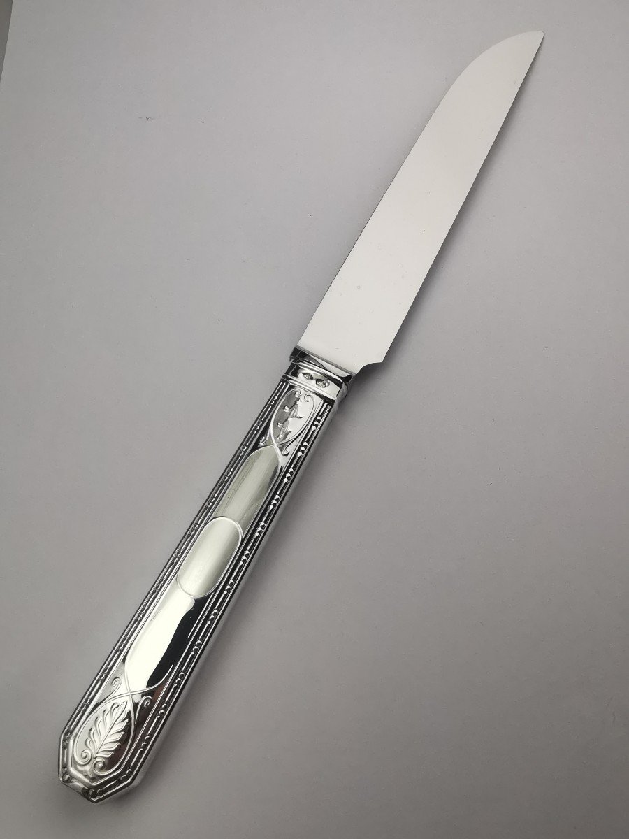 Christofle Et Cardeilhac - 6 Table Knives - Brienne - Silver-photo-4