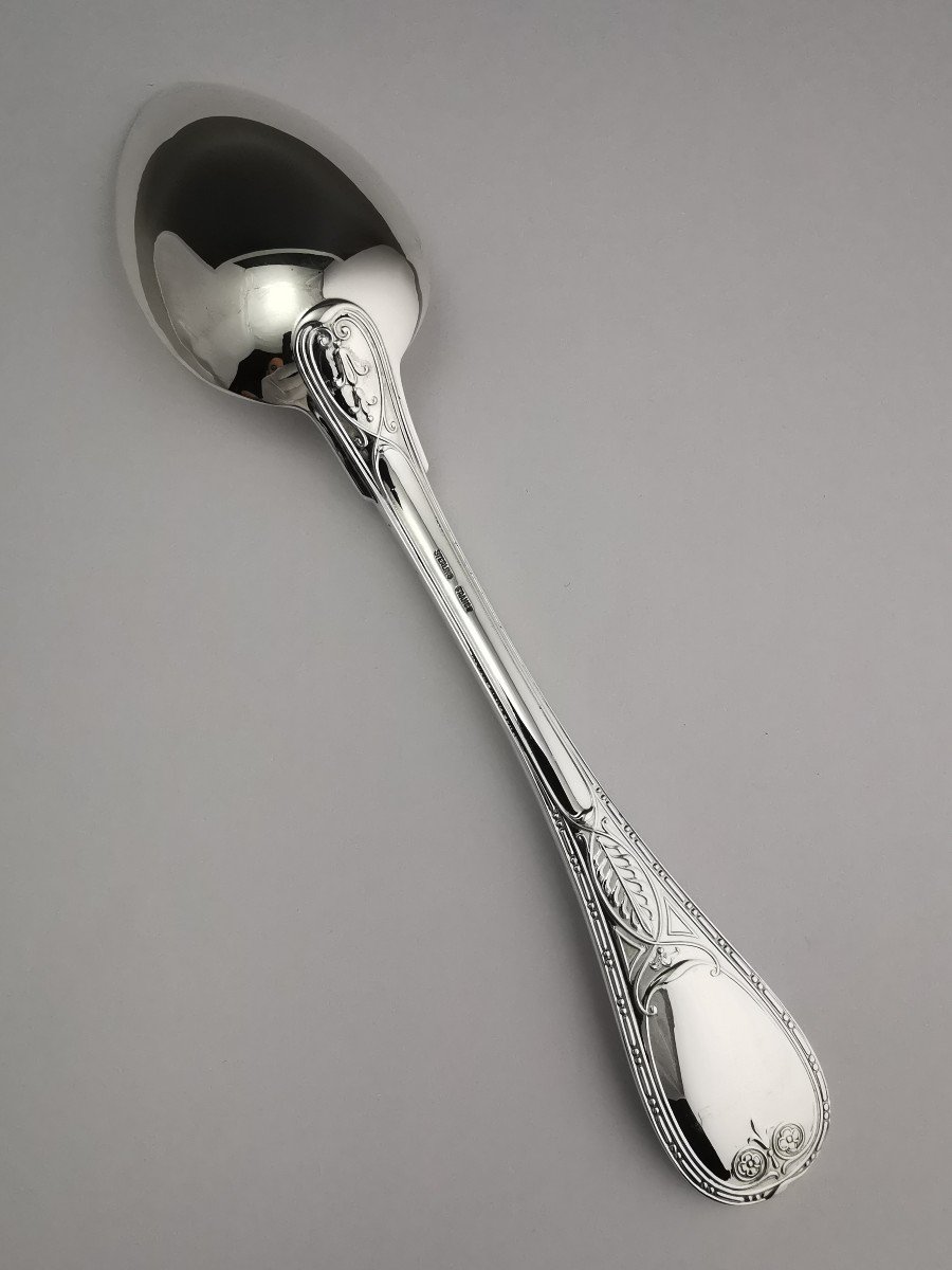 Christofle Et Cardeilhac - 4 Table Spoons Brienne Model - Sterling Silver-photo-4