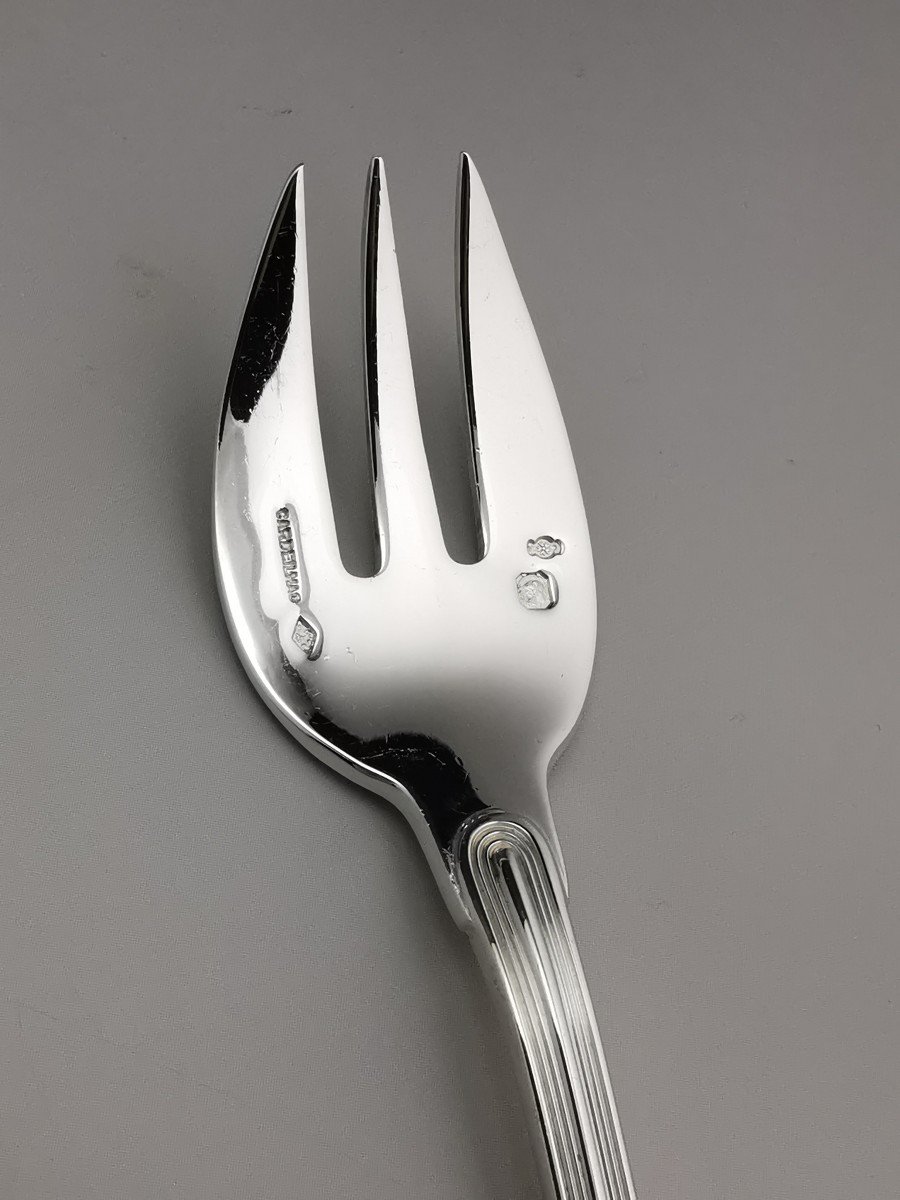 Christofle & Cardeilhac "sceaux" - 3 Oyster Forks - Minerva Silver-photo-3