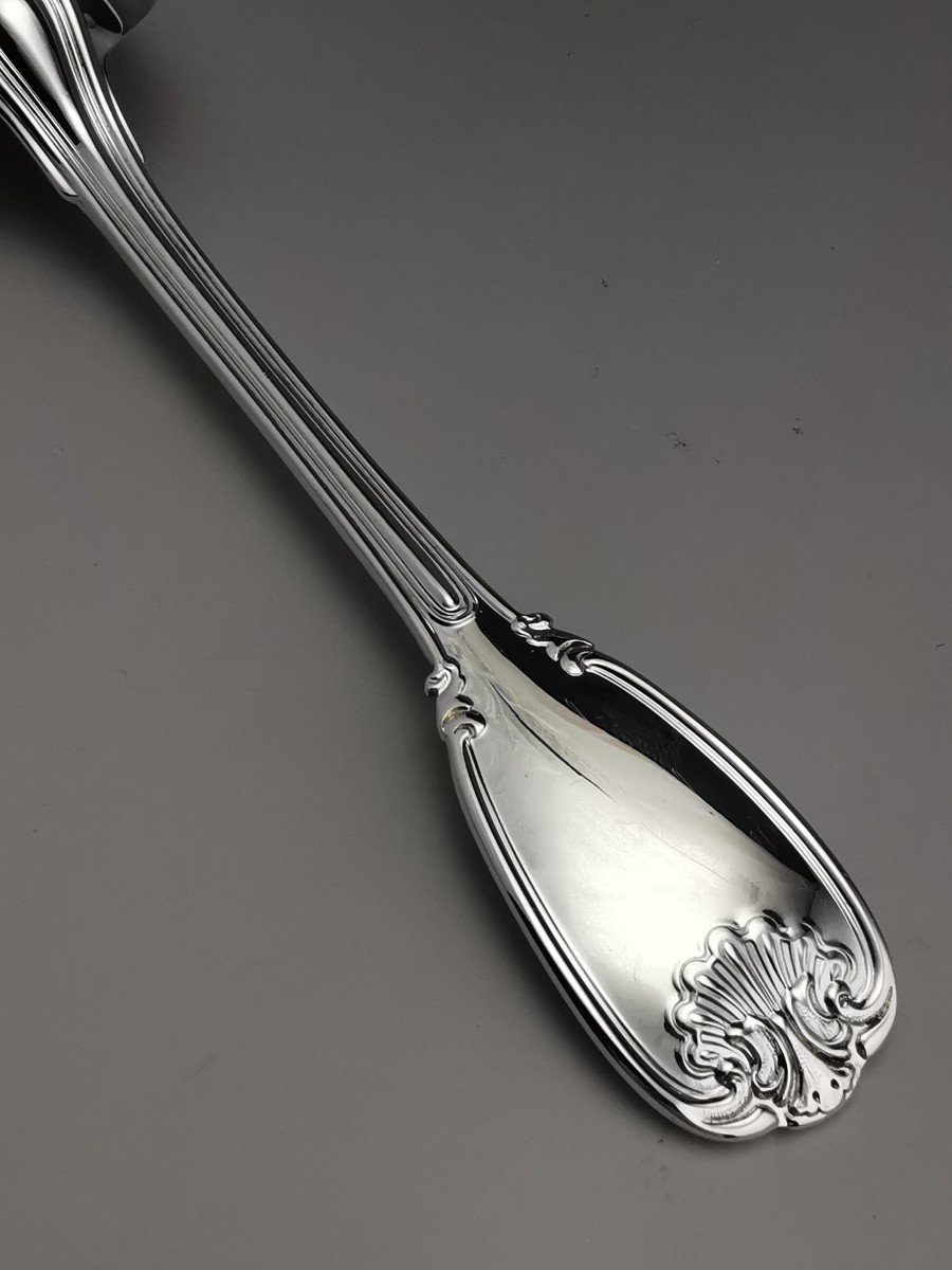 Christofle & Cardeilhac "seals" 4 Dessert Spoons - Minerva Silver-photo-3