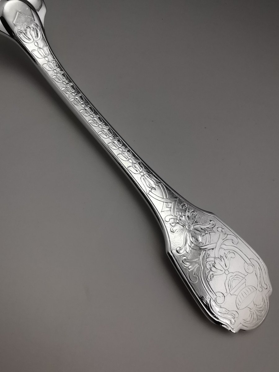 Puiforcat "soubise" - Table Fork - Minerva Silver (15 Available)-photo-4