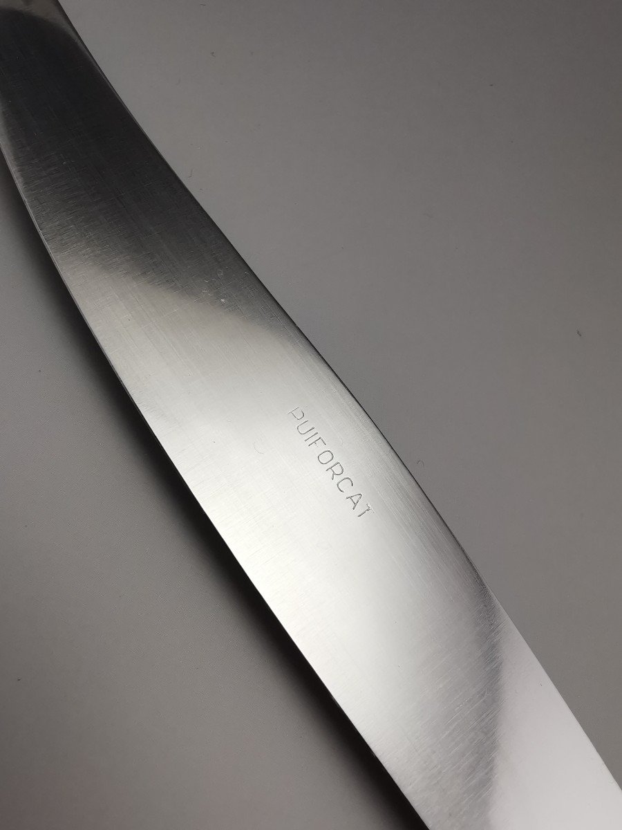 Puiforcat "soubise" - 6 Table Knives - Minerva Silver-photo-6