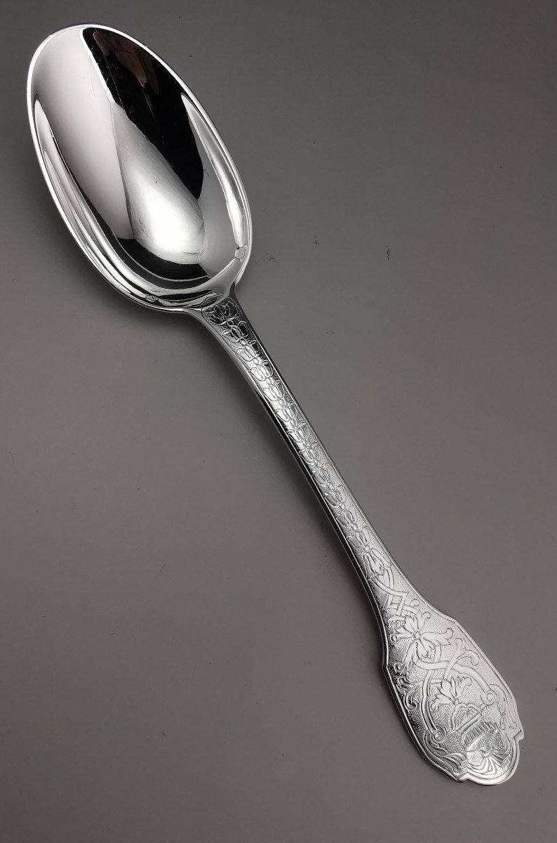 Puiforcat "soubise" - 6 Table Spoons - Minerva Silver