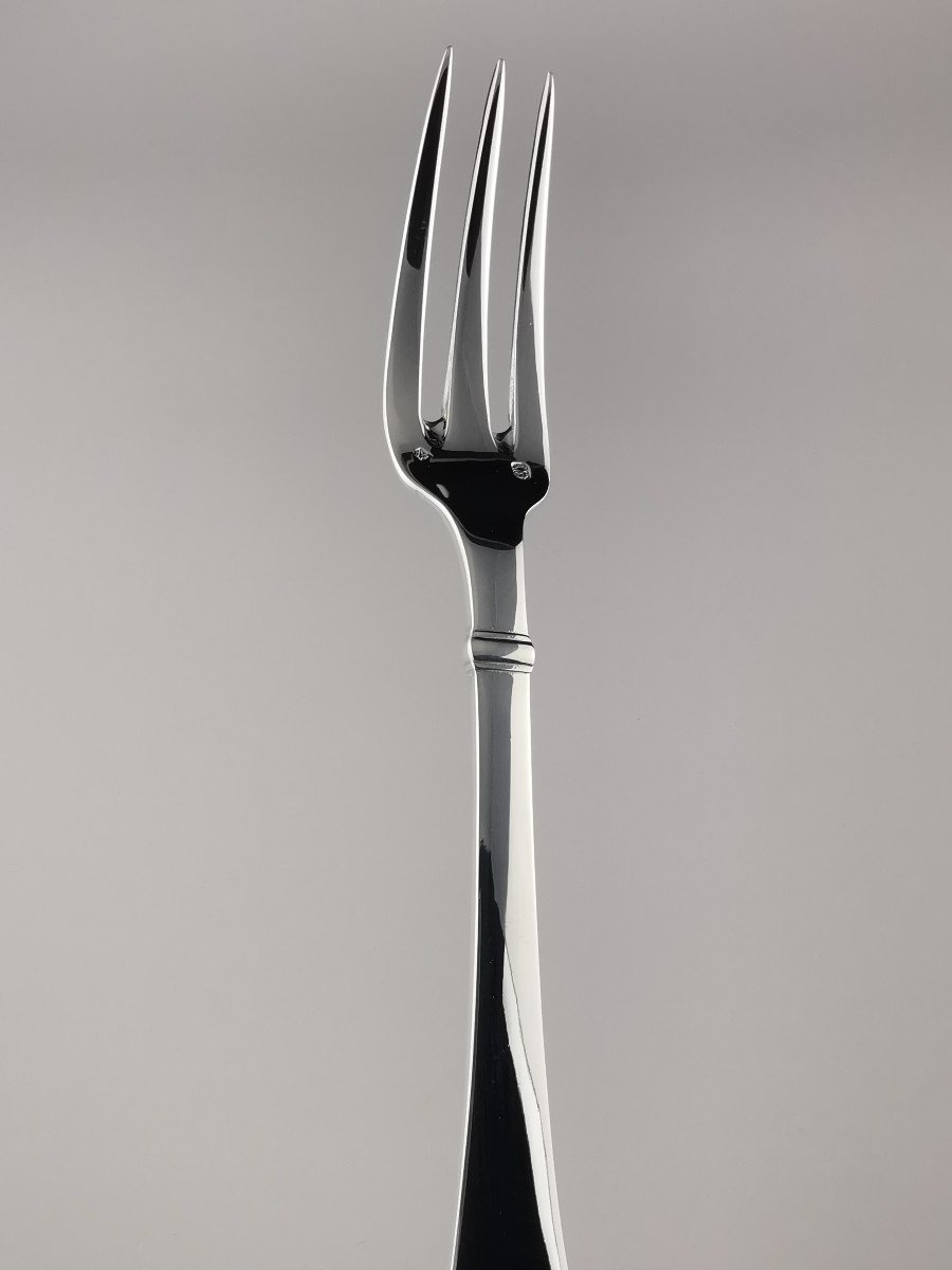 Puiforcat- "richelieu" - 5 Dessert Forks - Minerva Silver-photo-3