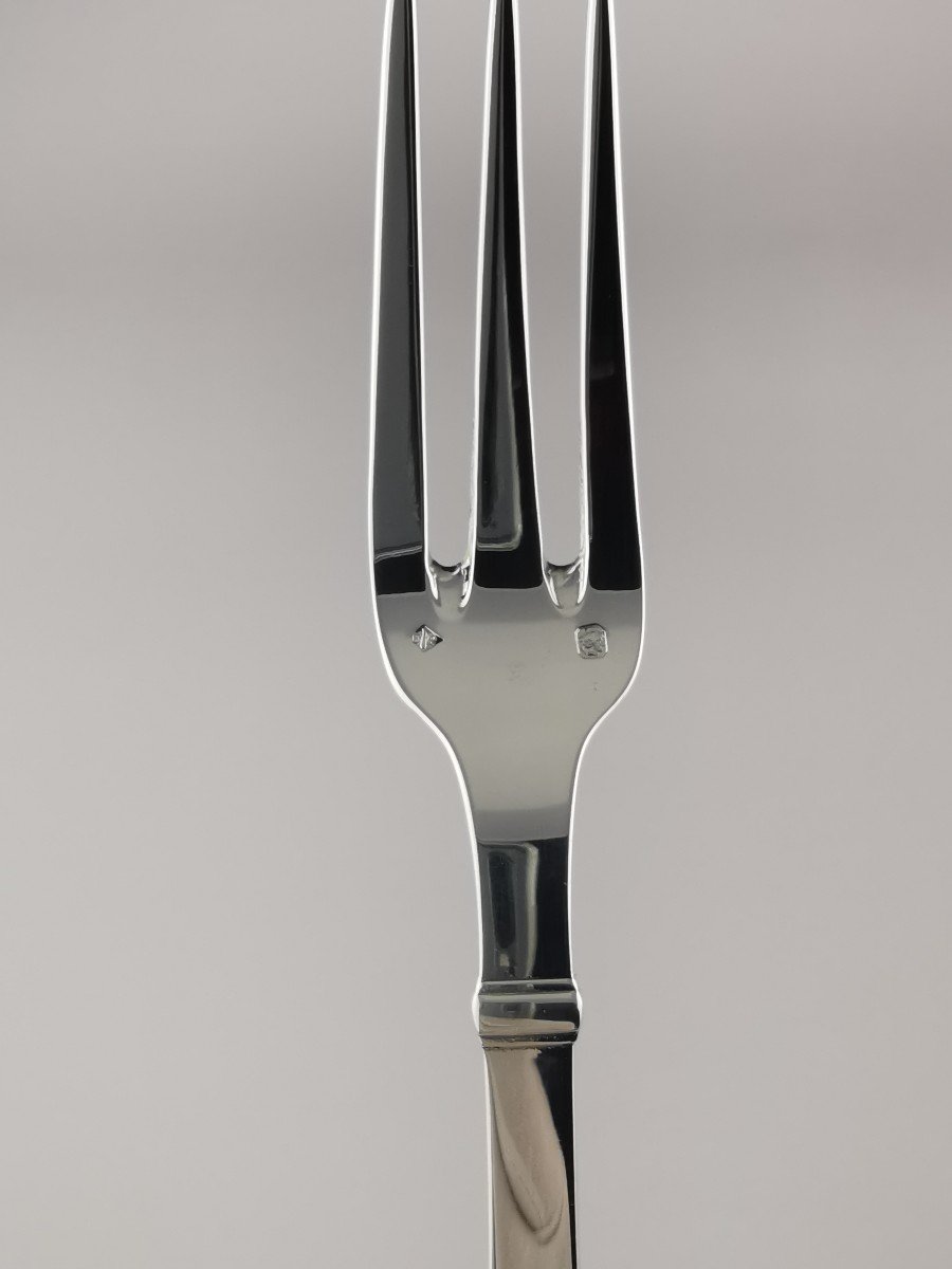 Puiforcat- "richelieu" - 5 Dessert Forks - Minerva Silver-photo-4