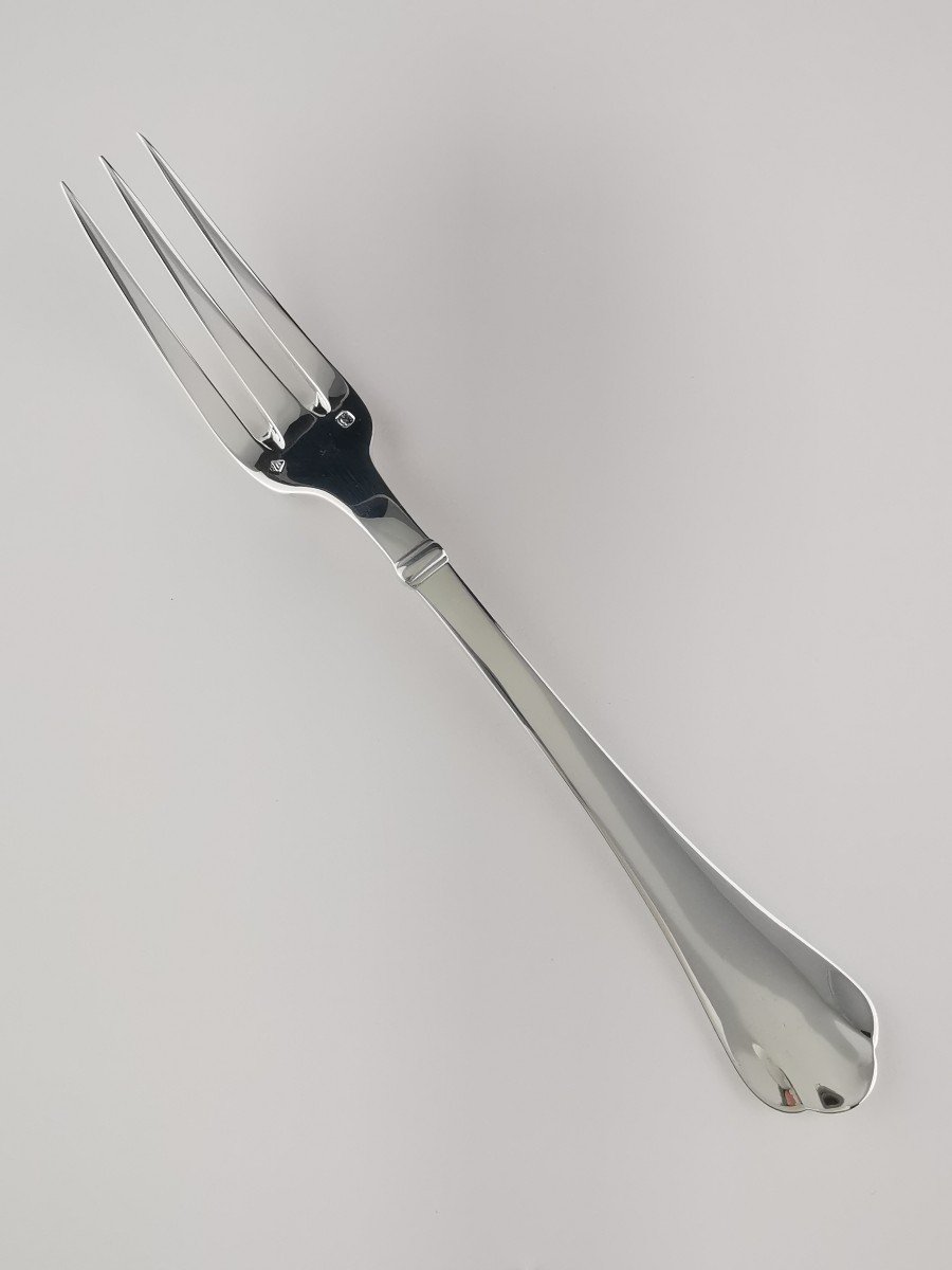 Puiforcat- "richelieu" - 5 Dessert Forks - Minerva Silver