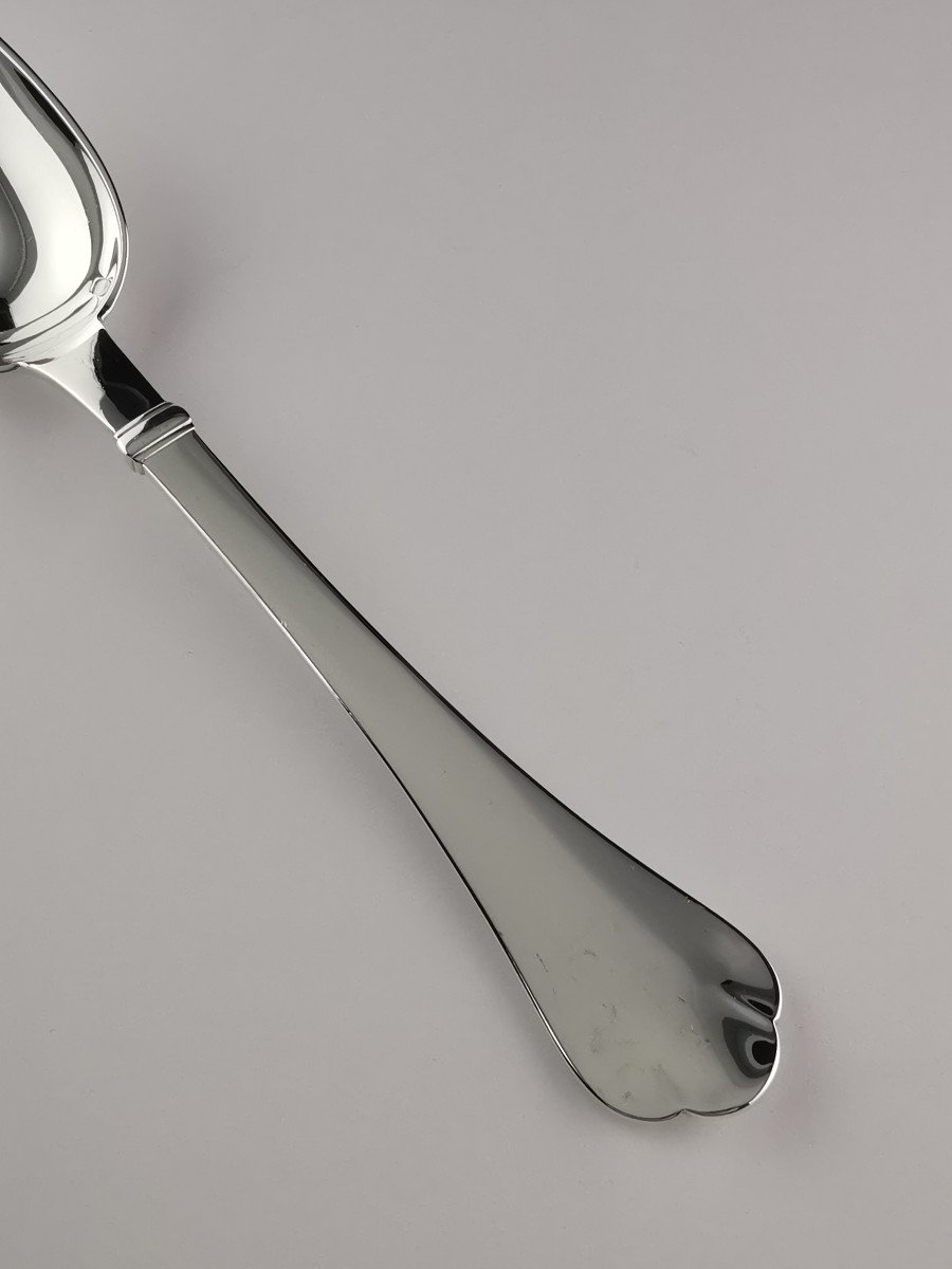 Puiforcat- "richelieu" - 6 Dessert / Entremet Spoons - Minerva Silver-photo-2