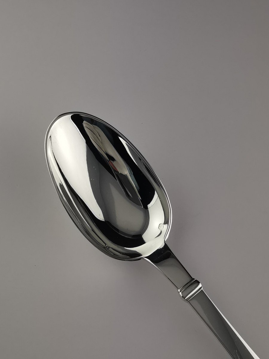 Puiforcat- "richelieu" - 6 Dessert / Entremet Spoons - Minerva Silver-photo-3