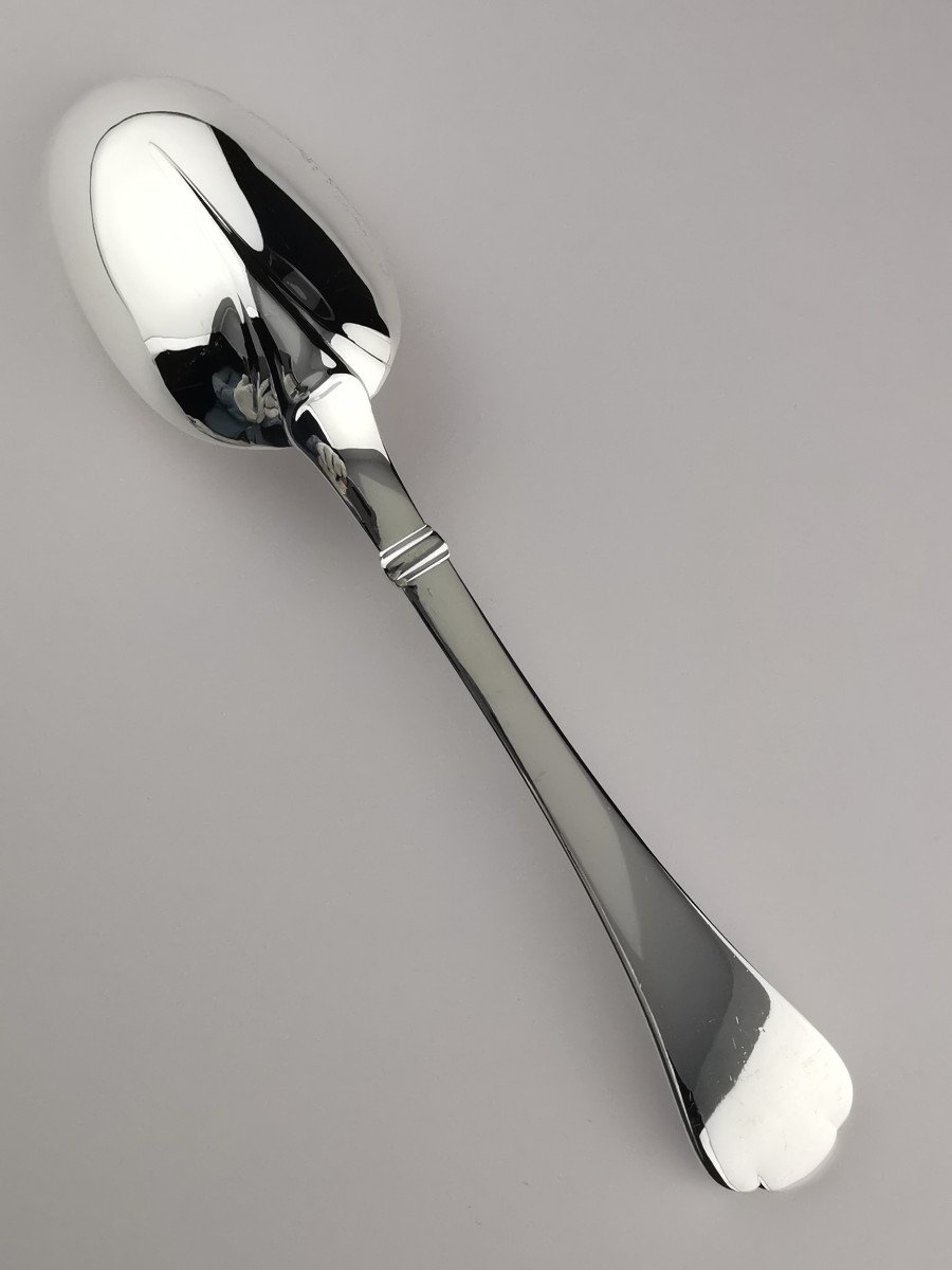 Puiforcat- "richelieu" - 6 Dessert / Entremet Spoons - Minerva Silver-photo-4