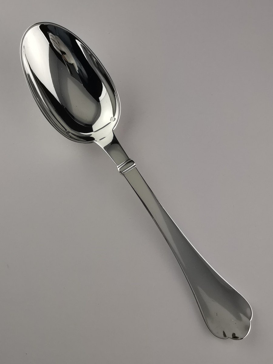 Puiforcat- "richelieu" - 6 Dessert / Entremet Spoons - Minerva Silver