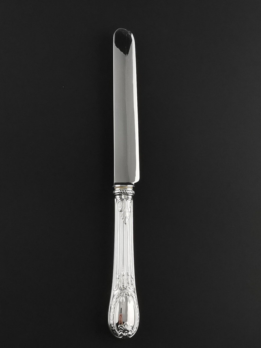 Odiot "louveciennes" - Dessert Knife 22 Cm - Vassal Coat Of Arms (3 Available)-photo-4