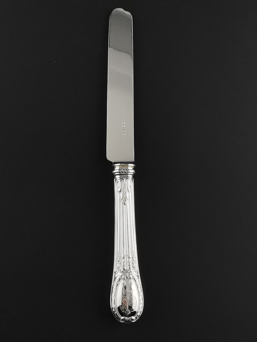 Odiot "louveciennes" - Dessert Knife 22 Cm - Vassal Coat Of Arms (3 Available)-photo-5