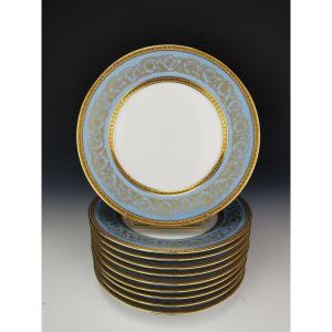 Haviland - "Edith" Incrustation Or - Porcelaine Limoges 10 Assiettes de table