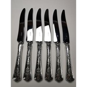 Puiforcat - "fer De Lance" - 6 Table Knives - Silver (12 Available)