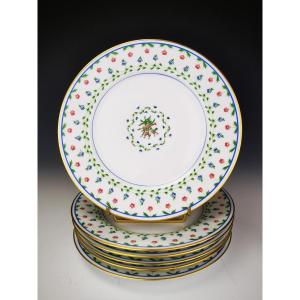 Limoges Céralene Sèvres "lafayette" - 6 Dessert Plates - ø 22 Cm (raynaud) (18 Available)