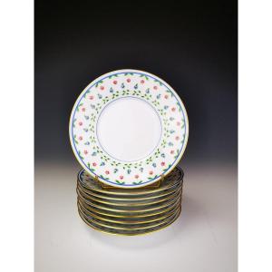 Limoges Céralene Sèvres "lafayette" - 9 Bread Plates - ø 17 Cm (raynaud)