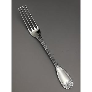 Christofle & Cardeilhac "seals" 6 Entremet / Dessert Forks - Minerva Silver