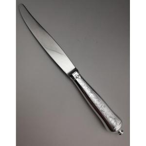 Puiforcat "soubise" - 6 Dessert / Entremet Knives - Minerva Silver (15 Available)