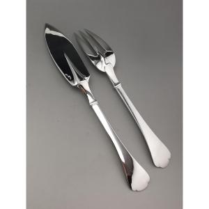 Puiforcat - "richelieu" - Fish Service For 12 People (24 Pcs) - Minerva Silver