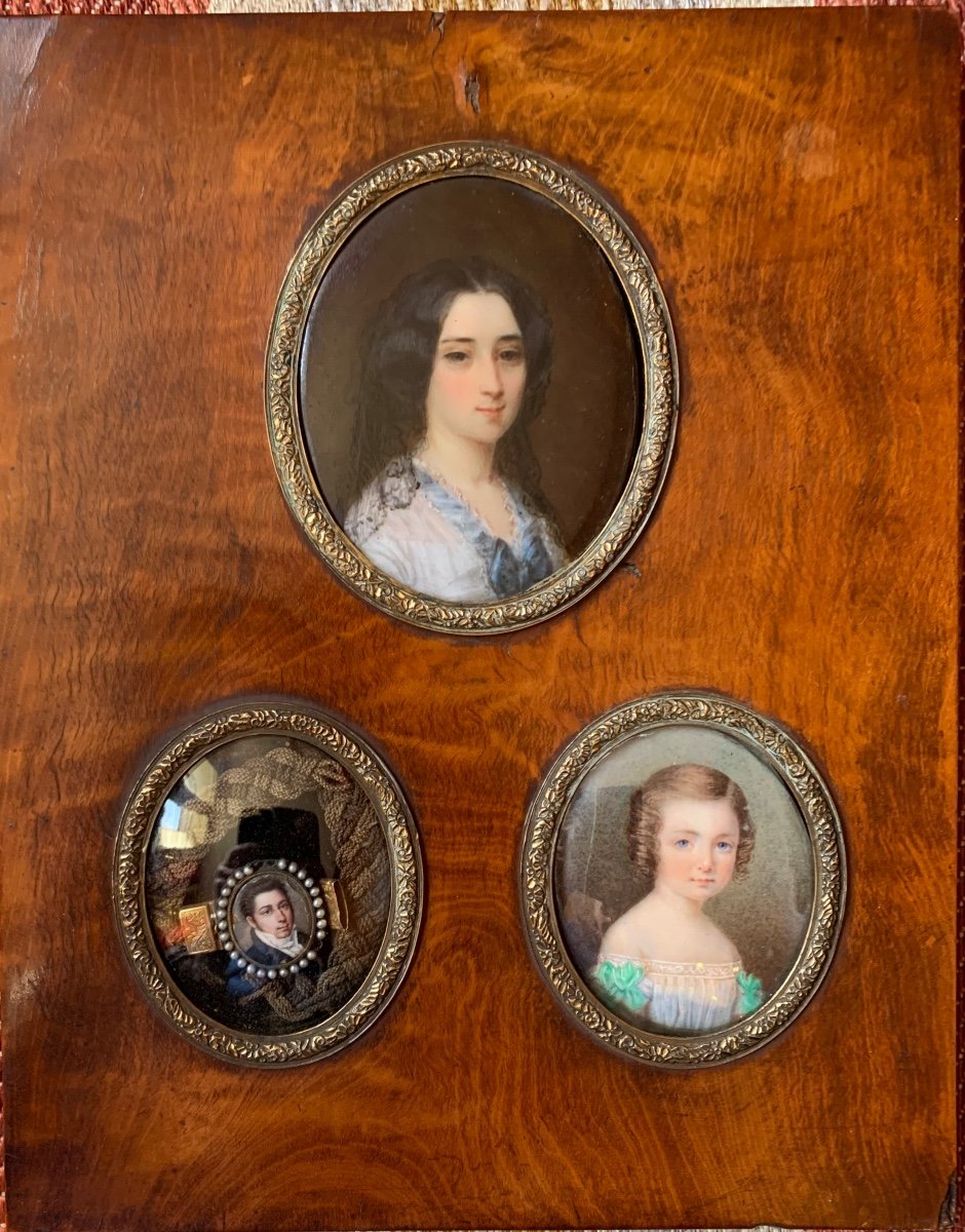 Set Of 3 19th Century Miniatures