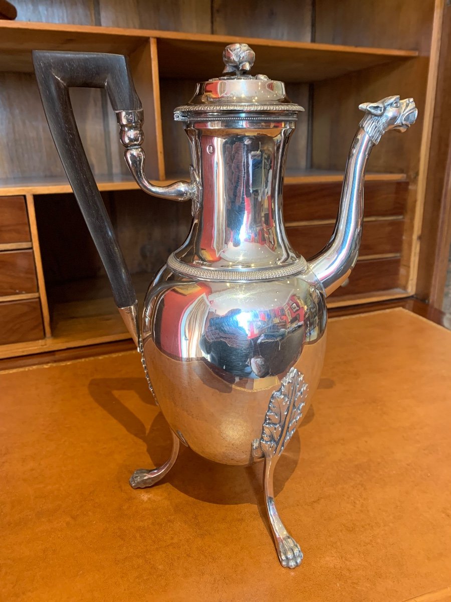 Large Tripod Coffee Pot, 1st Rooster 1798-1809