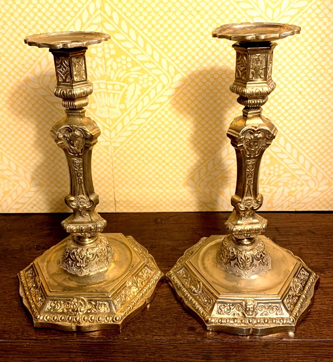 Pair Of Regency Gilt Bronze Candlesticks -photo-3