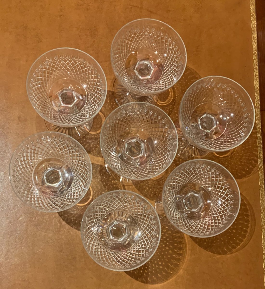 7 Baccarat Champagne Glasses, Ocean Model -photo-2