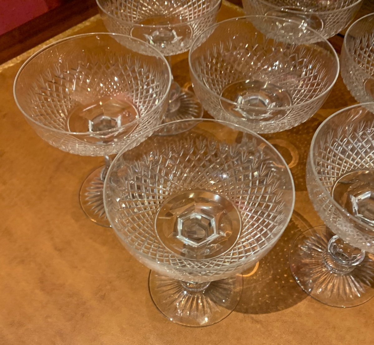 7 Baccarat Champagne Glasses, Ocean Model -photo-4