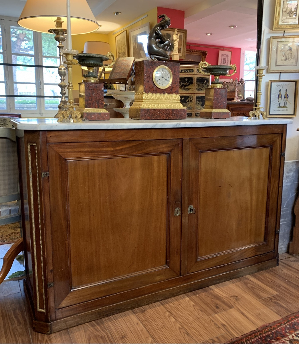 Louis XVI Presentation Buffet In Solid Mahogany 