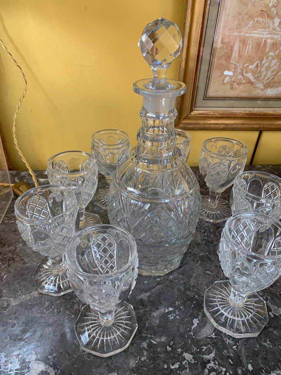 Set Of Glasses And Carafe Charles X